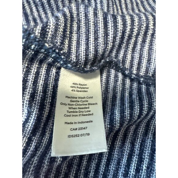 T by Talbots Tie Front Striped Maxi Dress Blue and White Size Petite S - Picture 8 of 10